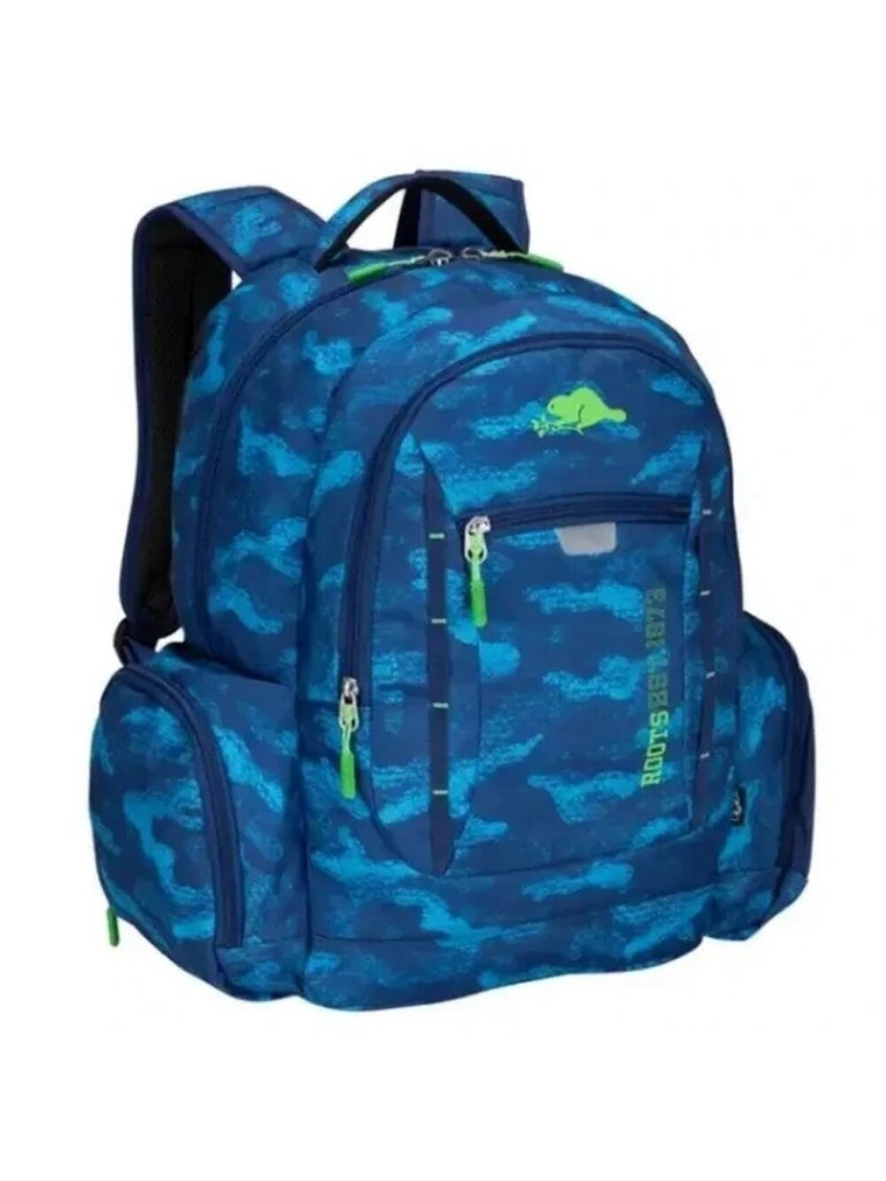 Roots Blue Backpack. 38L of space with five zippered compartment NWOT